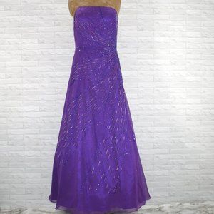 TIFFANY DESIGNS Prom Gown Prom Embellished Purple Dress Homecoming Plus Size 16